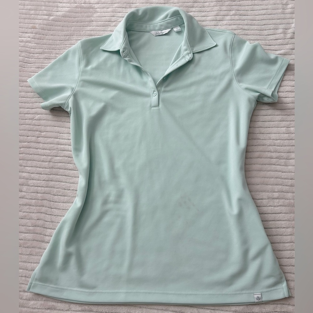 Mint colored polo shirt